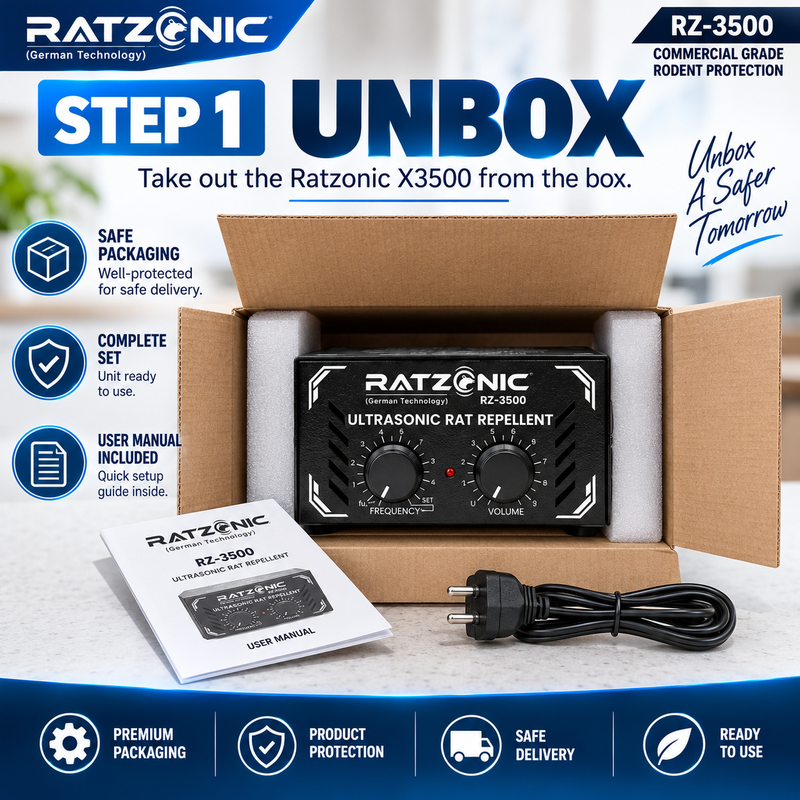 RATZONIC Ultrasonic Rat Repeller | Chemical-Free Rodent Control | 3500 Sq. Ft. Coverage